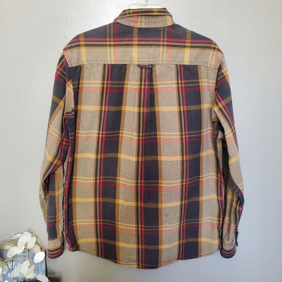Orvis Big Bear Plaid Flannel Shirt Mens Size Medium Heavyweight Double Brushed - Picture 7 of 12